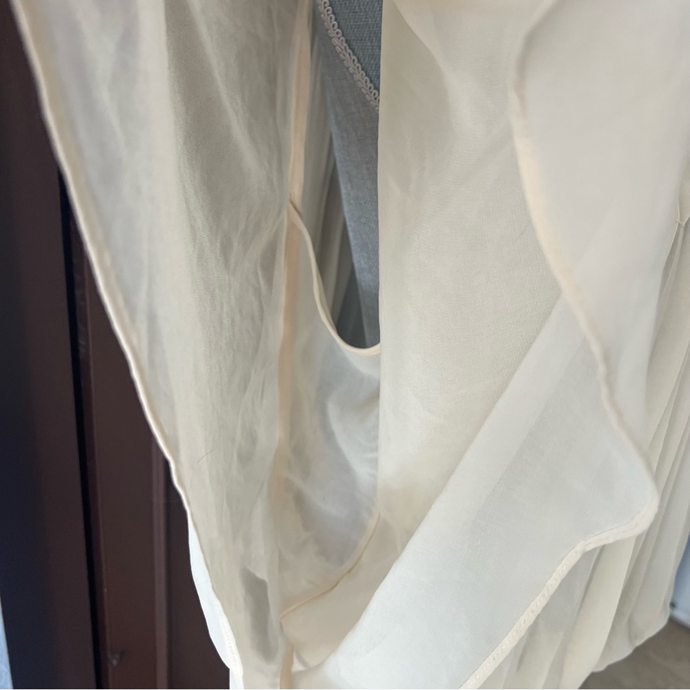 Meadow Rue Pleated Sheer Flyaway Blouse - Picture 7 of 12
